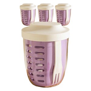 엠토이 휴대용 과일 컵 도시락 포크 포함 650ml