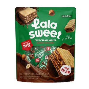 라라스윗 저당 딥크림 웨하스 헤이즐넛 초코 25p, 200g, 1개