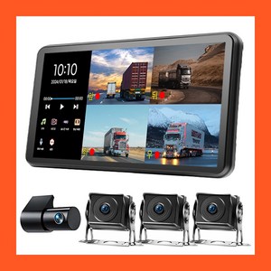10.36인치 와이드 4채널 블랙박스 후방카메라 세트, 실내1개실외3개+A..., 128GB