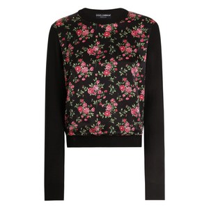 돌체앤가바나 플로럴 스웨터, 블랙계열+레드계열, Italy 44(KR 66)