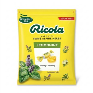 무설탕 스위스 허브캔디 리콜라 레몬민트, 342g, 1개