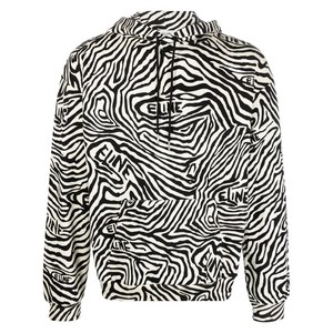 셀린느 지브라 로고 프린트 후디, 화이트계열+블랙계열, XS(KR 90)