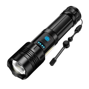 Bonoon COB LED 백색 레이저 손전등 5000mAh 대용량 초고휘도 장거리 조명 휴대용 충전식 후레쉼, 1개, COB-5000