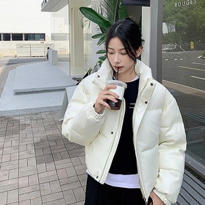 오앤 오버핏 크롭 하이넥 숏 패딩 빅사이즈