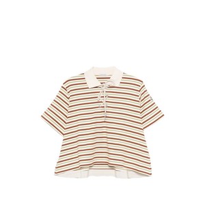 몽클레르 스트라이프 타이 폴로 탑, 베이지계열+브라운계열, Standard XS(KR 44)