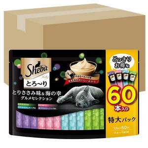 시바 멜티 캣 스낵 토로 ~ 리 성인 고양이 참치 맛 럭셔리 5종 버라이어티 츄르 55개입, 60개, 닭가슴살