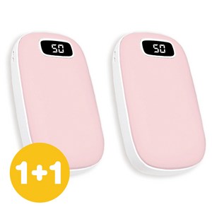 1+1 이탑 대용량 5000mAh 손난로 보조배터리 양면 발열 핫팩 휴대용 미니 USB충전, 스프링블라썸+스프링블라썸