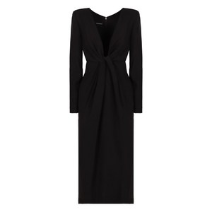 엠포리오아르마니 매듭 디테일 미디 드레스