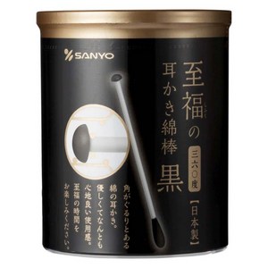 SANYO 시후쿠 360도 귀이개 면봉 블랙, 100개입, 1개