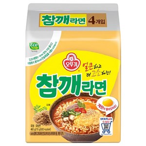 오뚜기 참깨라면 115g, 4개, (1팩)