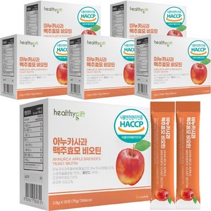 아누카 사과 맥주효모 비오틴 식약처 HACCP 인증 추출 분말 가루 스틱, 75g, 6개