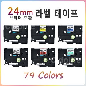 Cido Life 브라더 호환 라벨테이프 24mm 라벨지, 24mm TZe-154 투명바탕 금색글씨