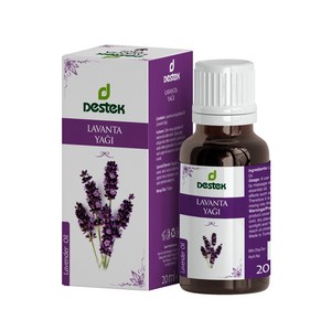 터키라벤더오일 Destek 라벤더 오일 20ml 천연 아로마 100% 에센셜오일 원액 (공식 런칭 기념 플라워 칼랑백 증정 이벤트), 1개