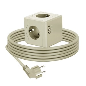 에코너 큐브 멀티탭 디자인 멀티콘센트 고용량 4000W 3구 USB C타입 SF코팅
