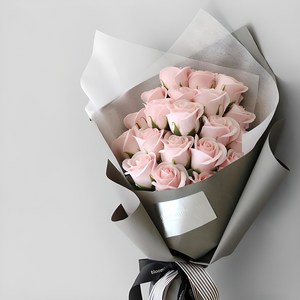 블루밍앤미 조화 장미 20송이 비누꽃 꽃다발, 연핑크, 1개