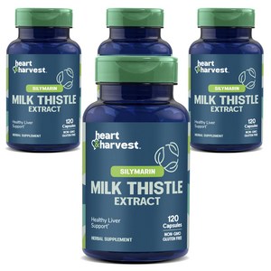 Heart & Harvest 실리마린 밀크 씨슬 추출물 캡슐, 120정, 4개