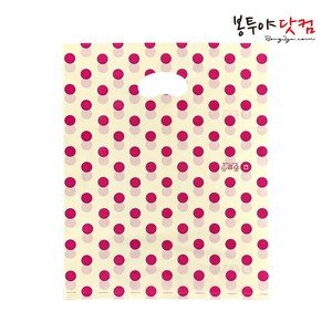 봉투야닷컴 HDPE 30호 (30x39cm) 100장 비닐쇼핑백, 도트-옐로우핑크