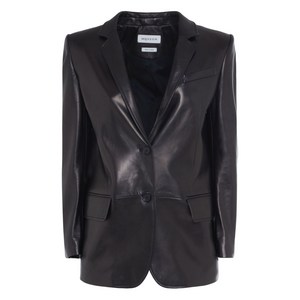 알렉산더맥퀸 레더 싱글 브레스티드 블레이저