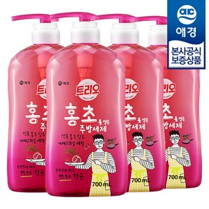 애경 트리오 홍초 주방세제 용기 700ml, 4개