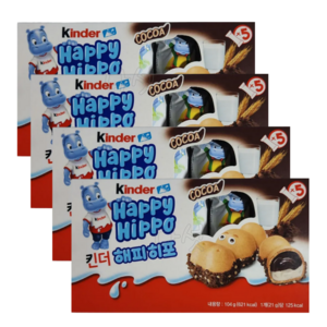 킨더 해피히포 T5 초콜릿, 104g, 4개