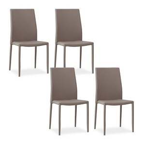 티엔느 디자인 비체 카페 인테리어 가죽 식탁 의자 4p, 라이트 그레이, 4개