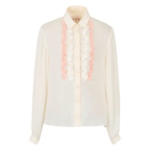 마르니 러플 긴소매 셔츠, 베이지계열, Italy 40(KR 55)