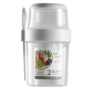 엠토이 샐러드 컵 도시락 310ml + 560ml, 화이트, 1개