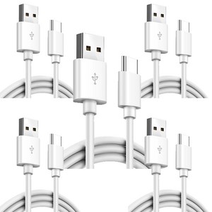 1+4 USB TO C 타입 고속 충전 케이블, 화이트, 1m, 5개