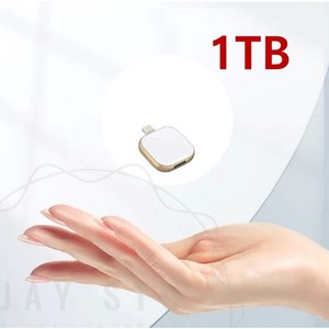 제이스튜 아이폰 전용 1000G 1TB USB 메모리 듀얼 OTG 갤럭시 호환 외장하드, 화이트골드 1TB