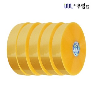 우림중부지사 박스테이프 자동 기계 투명 중포장 65mic x 48mm x 1000M x 5개, HM-기계중포장(1000M×5개)