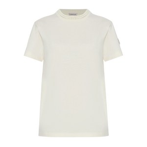 몽클레르 크로셰 디테일 코튼 티셔츠, 화이트계열, Standard S(KR 55)