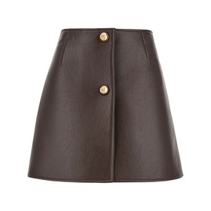 페라가모 A라인 가죽 미니 스커트
