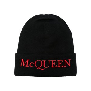 알렉산더맥퀸 로고 자수 캐시미어 비니