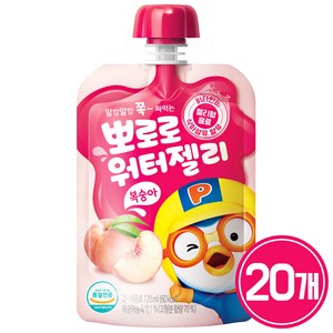 팔도 뽀로로 워터젤리 복숭아, 120ml, 20개
