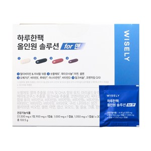 와이즐리 하루한팩 올인원 쏘팔메토 밀크씨슬 오메가3 멀티비타민 포맨, 30회분, 1개