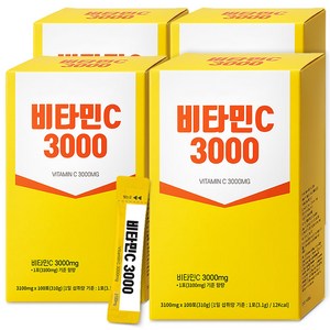 [녹십초]비타민C 3000/먹기좋은 레몬향(100포), 310g, 4박스