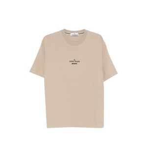 스톤 아일랜드 로고 프린트 티셔츠, 베이지계열, Standard XXL(KR 110)