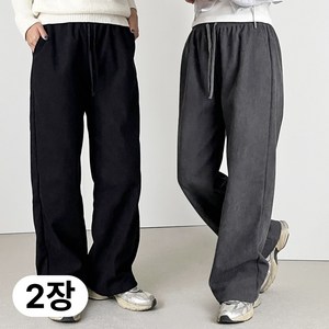 [1+1] 핏노블 여성 기모 코듀로이팬츠 세미와이드 골덴바지