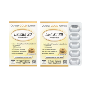 캘리포니아골드뉴트리션 CGN 락토비프 프로바이오틱스 300억 유산균, 60정, 2개