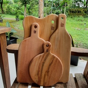 로빈슨 마호가니 통원목도마 4종세트 플레이팅 수제도마, 브라운