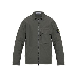 스톤 아일랜드 패치 포켓 지퍼 프런트 셔츠