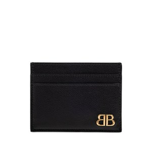 발렌시아가 로고 장식 레더 카드홀더