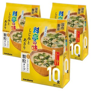 마루코메 대용량 동결건조된 과립 미소국 바지락 5개입 + 조개 5개입, 70g, 3개