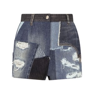 돌체앤가바나 돌체앤가바나 디스트레스드 패치워크 데님 쇼츠