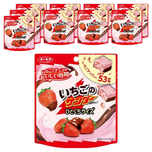 유라쿠제과 딸기 썬더 한입 크기 파우치 53g 10개입