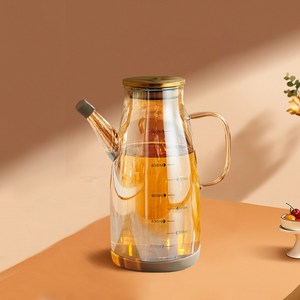 고내열 유리 기름병 주방 가정용 양념병 투명 눈금 오일병 대용량오일병, 1000ml, 1개