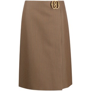 발리 로고 장식 하운즈투스 패턴 스커트