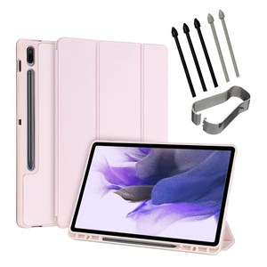 갤럭시탭S7 FE 호환 S펜수납 북커버 케이스+펜촉 SM-T733N T735N T736N 12.4 케이스나라