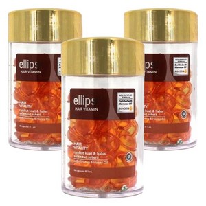 엘립스 헤어에센스 비타민 오일 바이탈리티 위드 진생 앤 허니, 50ml, 3개