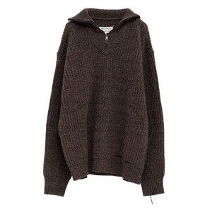 메종 마르지엘라 골지 니트 하프 지퍼 스웨터, 브라운계열, Standard M(KR 100)
